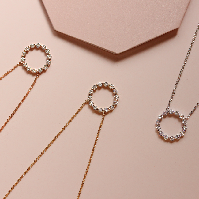 Halo diamond necklace